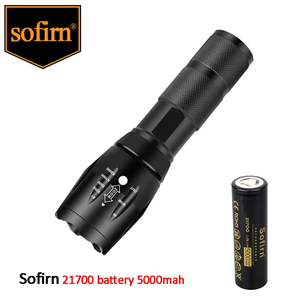 Sofirn 21700 5000Mah Batteria Ricaricabile Piatta O A Bottone Scarica Ad Alta Potenza 3.7V Li-Ion 21700 Cell Sm11 Torcia Giveaway