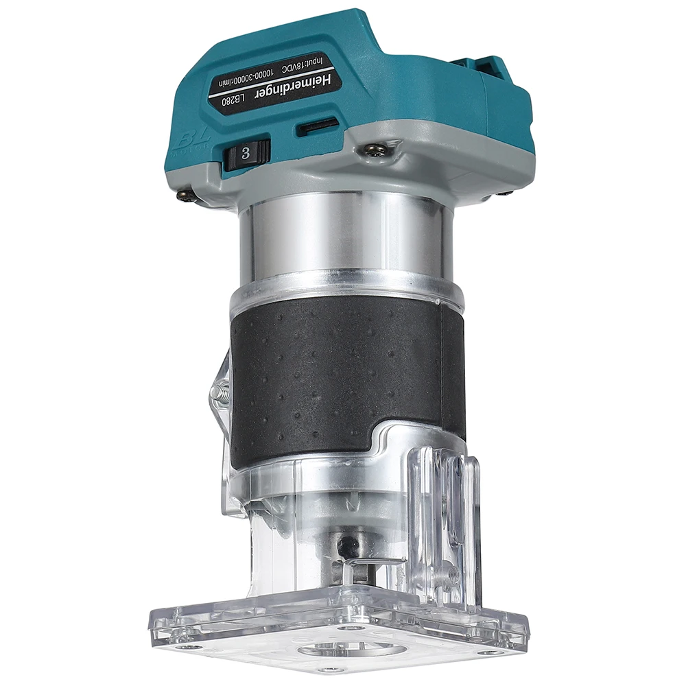 18V Brushless Cordless Trimmer Cordless Compact Router Corpo Rifinitore A Base Fissa, Batteria Compatibile Bl1830 1840 1850 1860