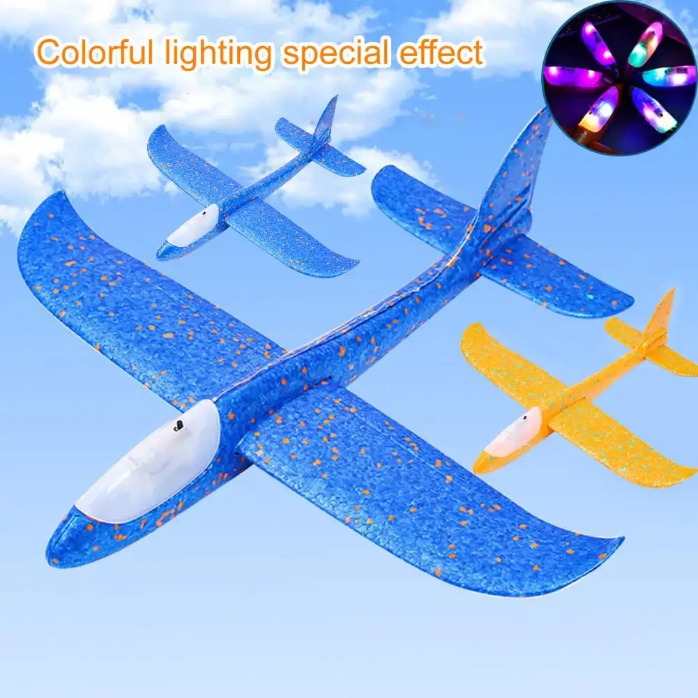 Big Led Flash Glider Foam Plane Hand Throw Light Inerziale Airplane Epp Outdoor Launch Fun Of Kids Toys For Children Gift