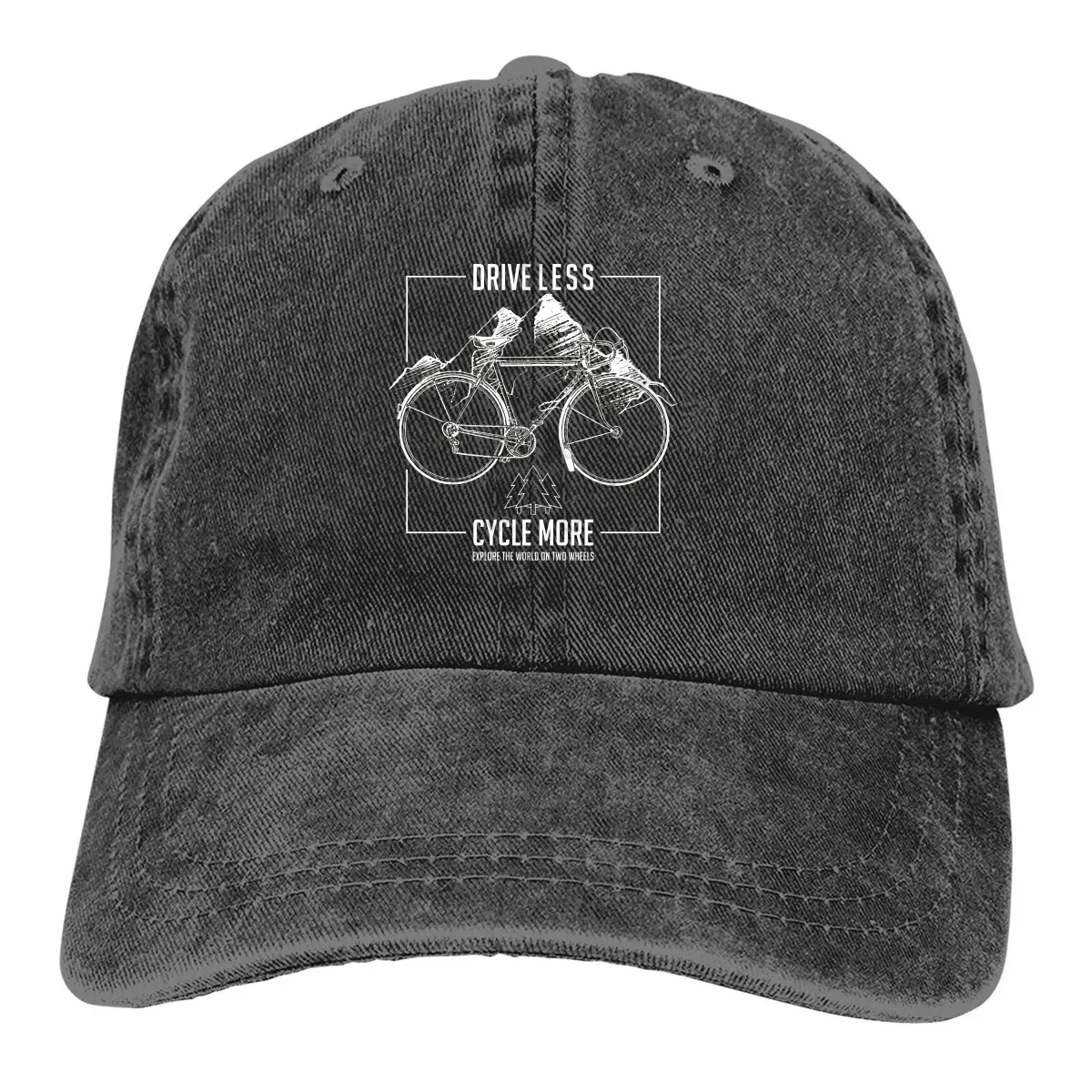 Drive Less Cycle More Berretto Da Baseball Uomo Cappelli Donna Visiera Protezione Snapback Ciclismo Sport Mountain Bike Caps