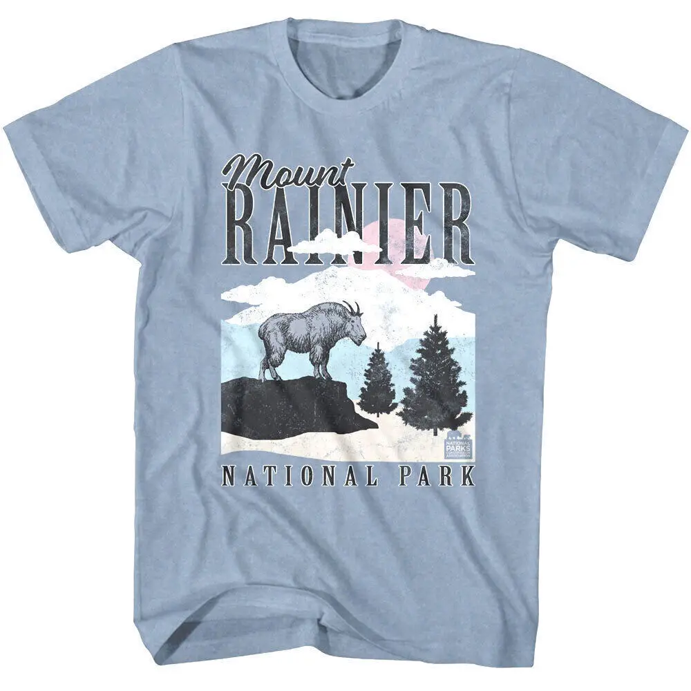 Mount Rainier Mountain Goat Maglietta Da Uomo Tahoma National Park Landscape Cascade Maniche Lunghe