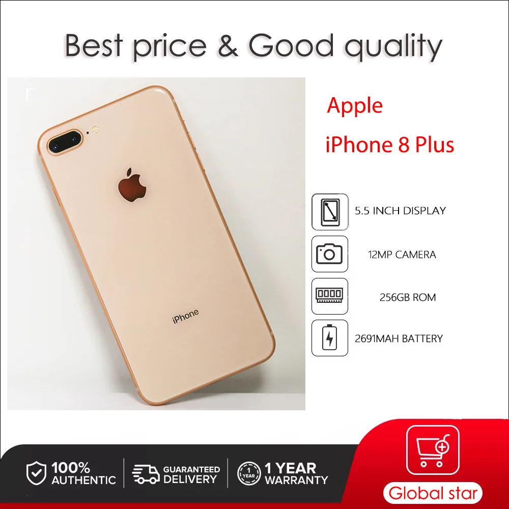 Originale Apple Iphone 8 Plus Sbloccato Usato Ios A11 5.5 "64/256Gb Rom 2691Mah Cellulare 12Mp Smartphone Con Impronte Digitali