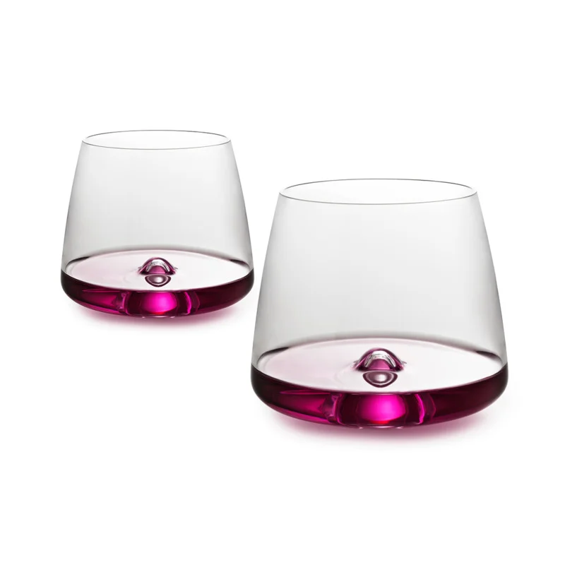 Top Danimarca Eddy Whisky Glass Round Swirl Fondo Sporgente Cognac Ice Cube Rock Cup Brandy Snifters Bicchiere Di Liquore All'Ingrosso