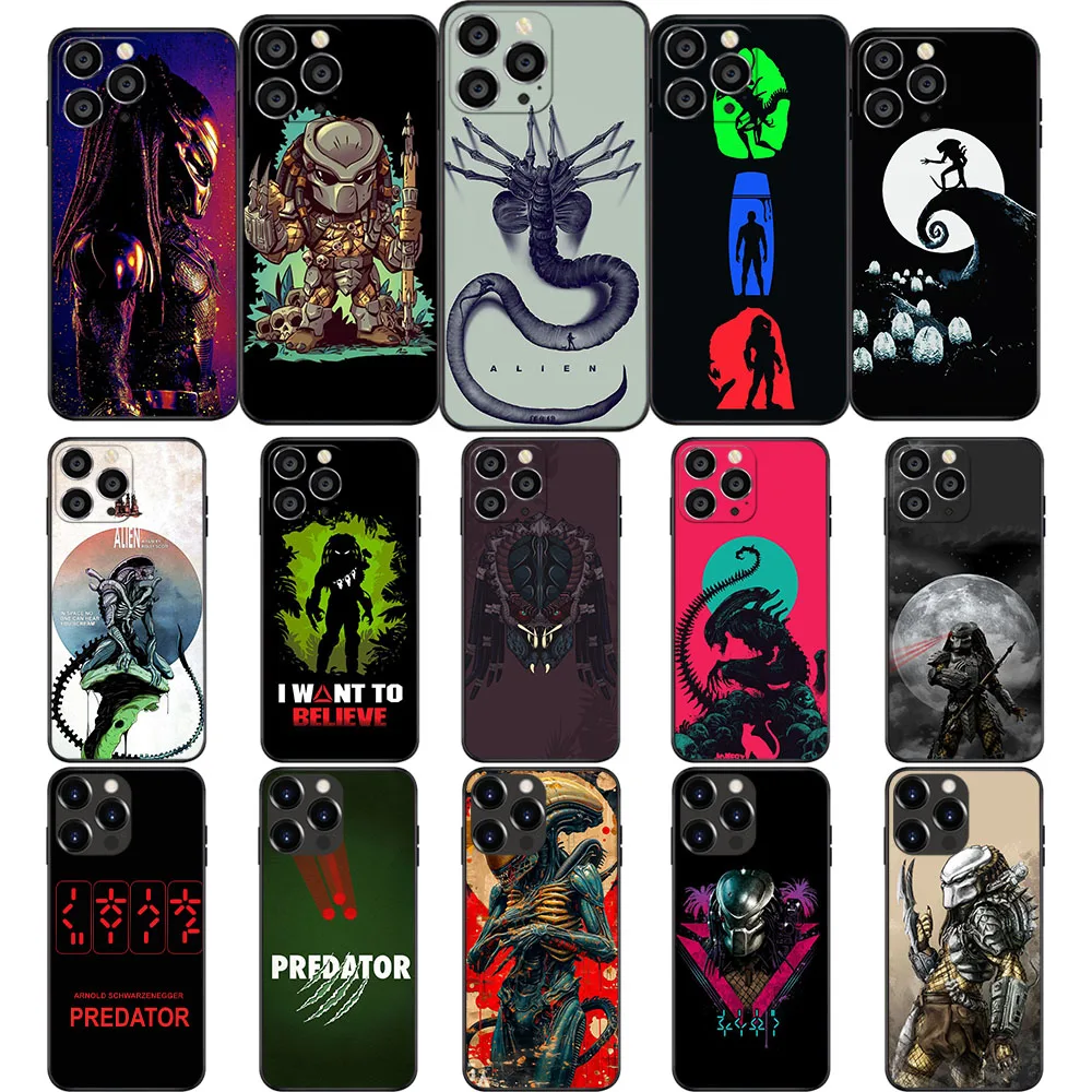 Tv-43 Predator Vs Custodia Morbida Aliena Per Iphone 11 12 13 14 15 Mini Pro Max Plus