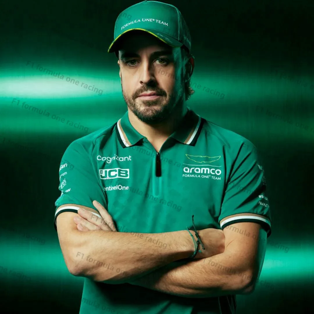 F1 Ufficiale 2024 Fernando Alonso Team Replica Polo Formula 1 Polo F1 Shirt Fan Uniform Jersey Moto Moto Suit