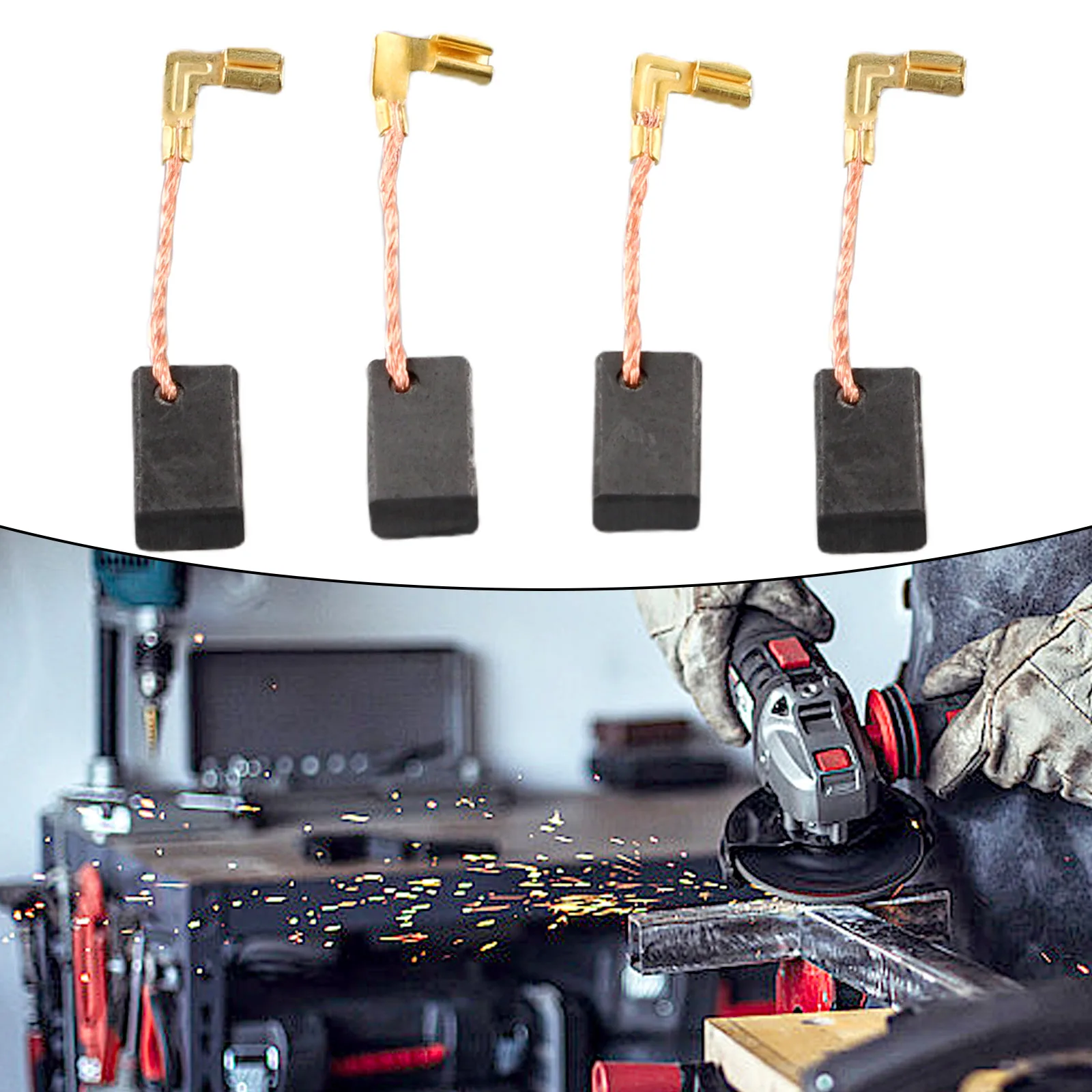 Nuove Pratiche Spazzole Di Carbone Durevoli Di Alta Qualità Utensili Elettrici Larghezza Metallo Carbonio 9Mm 4 Pezzi Ga5434 Js1000 Js1601