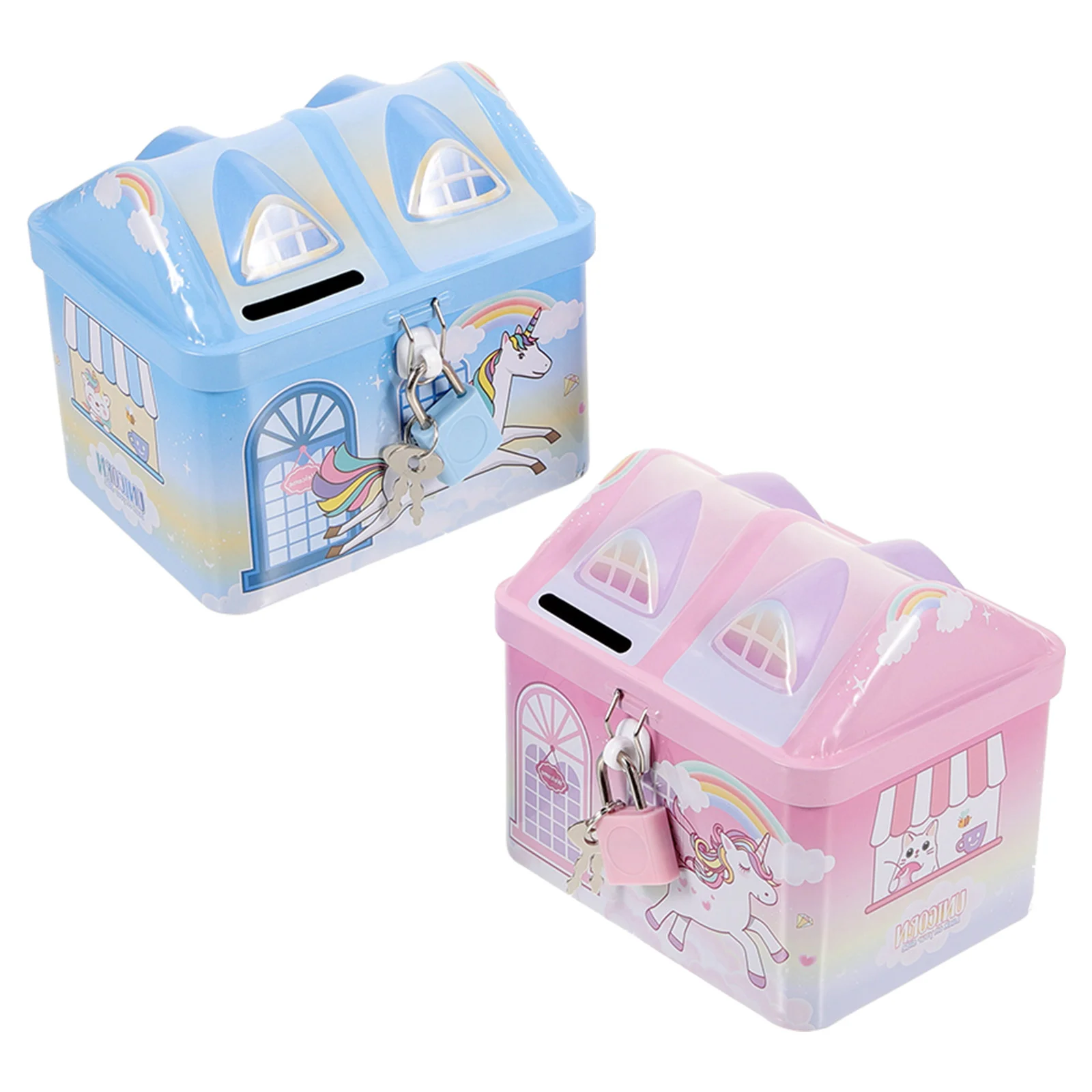 Cartoon Unicorn House Saving Pot Cartoon Money House Saving Pot Cartoon Coin Container Lovely Money Pot Con Serratura