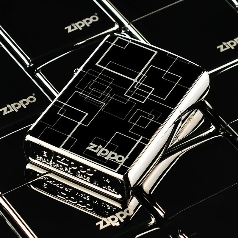 Accendino Zippo Nero E Blu Ice Free Space Collezione Antivento In Scatola