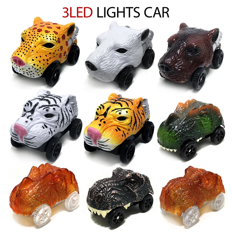 Auto Ferroviarie Luminoso Flessibile Pista Animale Auto Giocattoli Bambini Racing Rail Track Bend Flash Light Car Giocattoli Fai Da Te Bambini Ragazzo