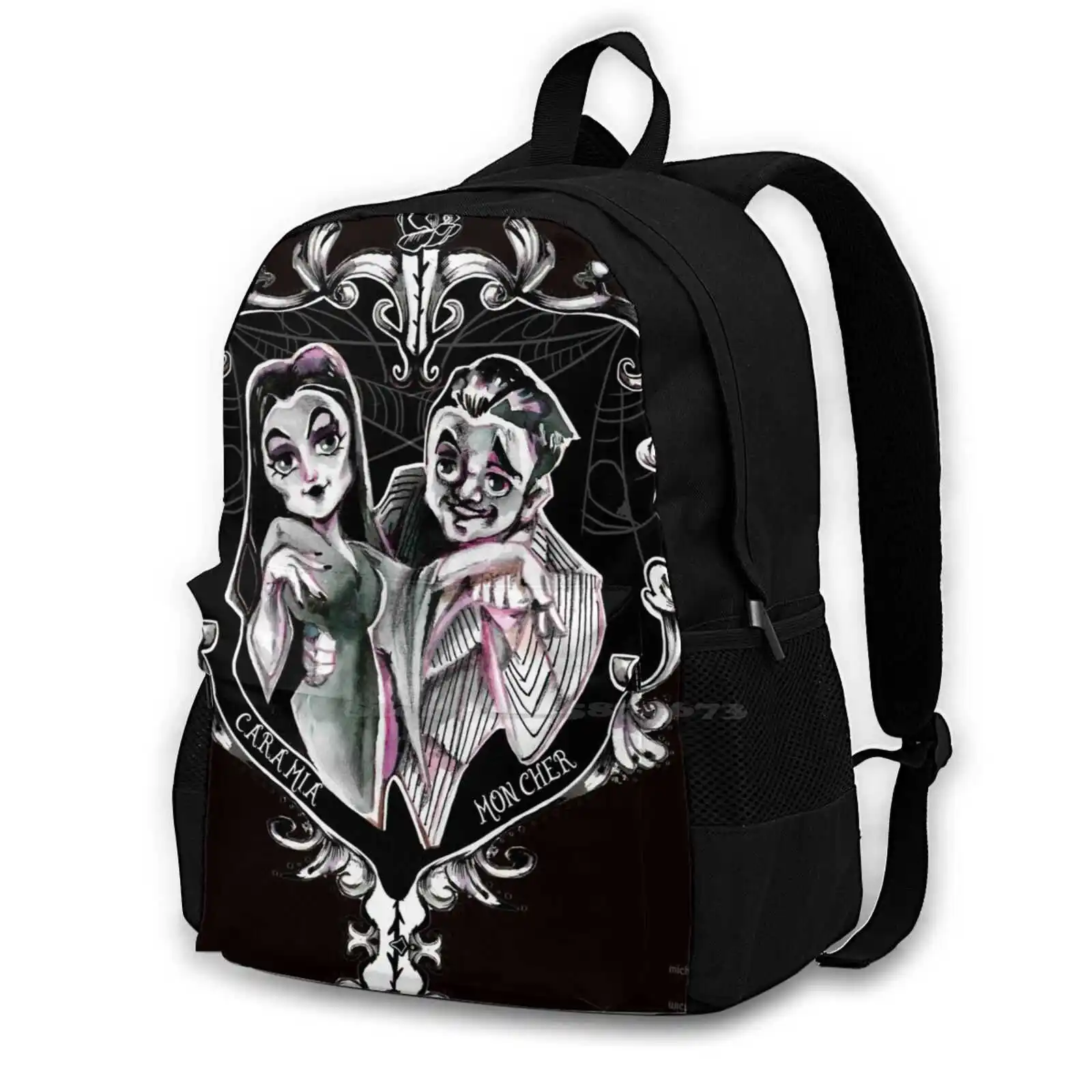 Cara Mia-The Addams Morticia E Gomez Fashion Travel Laptop School Zaino Bag Cara Mia Caramia