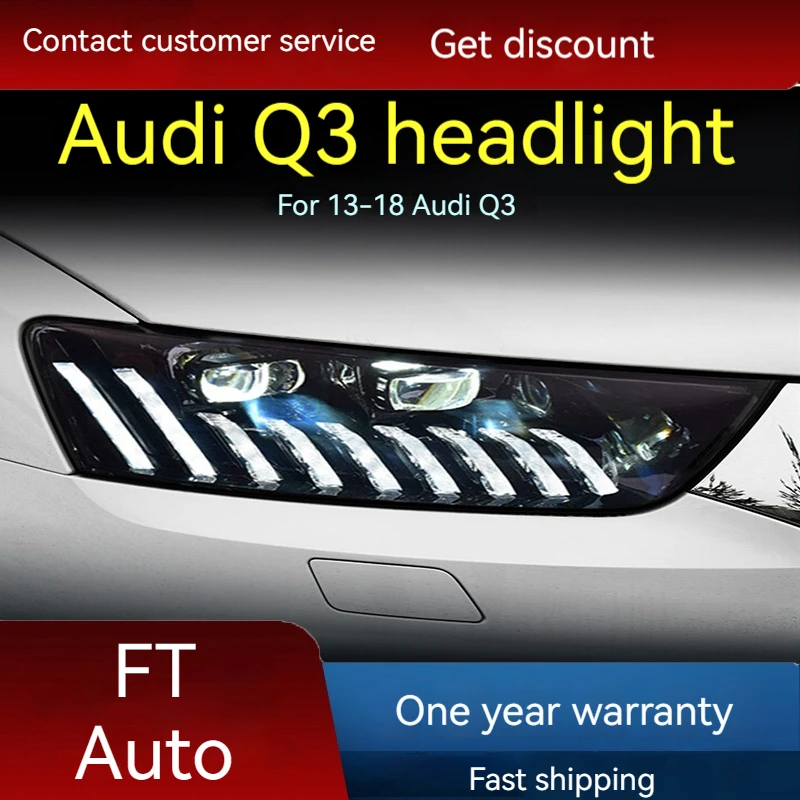 Luci Per Auto Per 13-18 Audi Q3 Modifica Gruppo Fari Lente A Led Luci Di Marcia Diurna Per Corse Di Cavalli Indicatori Di Direzione Scorrevoli