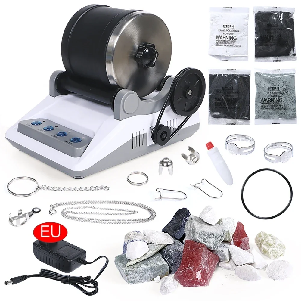 Rock Tumbler Elettrico Giocattolo Fai Da Te Rock Machine Con Pietre Preziose Grezze Grane Per Lucidatura Per Bambini Adulti Smerigliatrice Per Lucidat