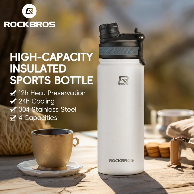 Rockbros Bottiglia D'Acqua Termica Per Ciclismo 1.2L Bollitore Isolato Di Grande Capacità Accumulo Di Calore Tazza D'Acqua Sport Accessori Per Ciclism