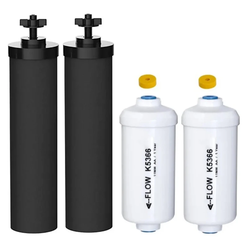 Accessori Per 2 Filtri Per L'Acqua Al Fluoro Bb9-2 E 2 Pf-2 Compatibili Con Il Sistema Di Filtraggio Dell'Acqua A Gravità Berkey Nero
