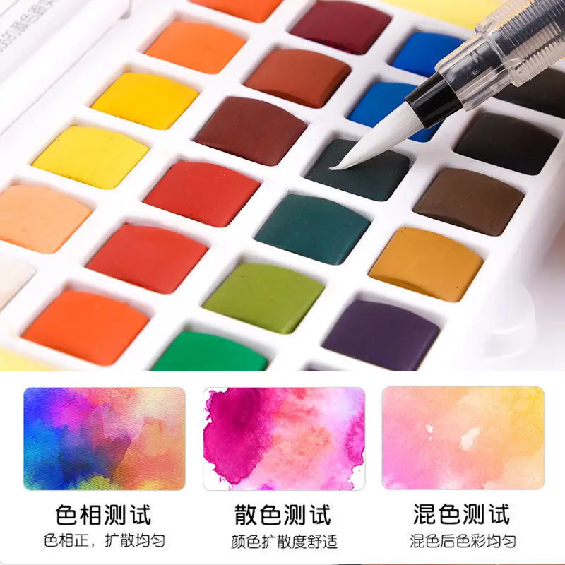 Pigmenti Ad Acquerello Solidi, 12 Colori, 24 Colori, Arte, Disegni Per Bambini, Colori Per Studenti