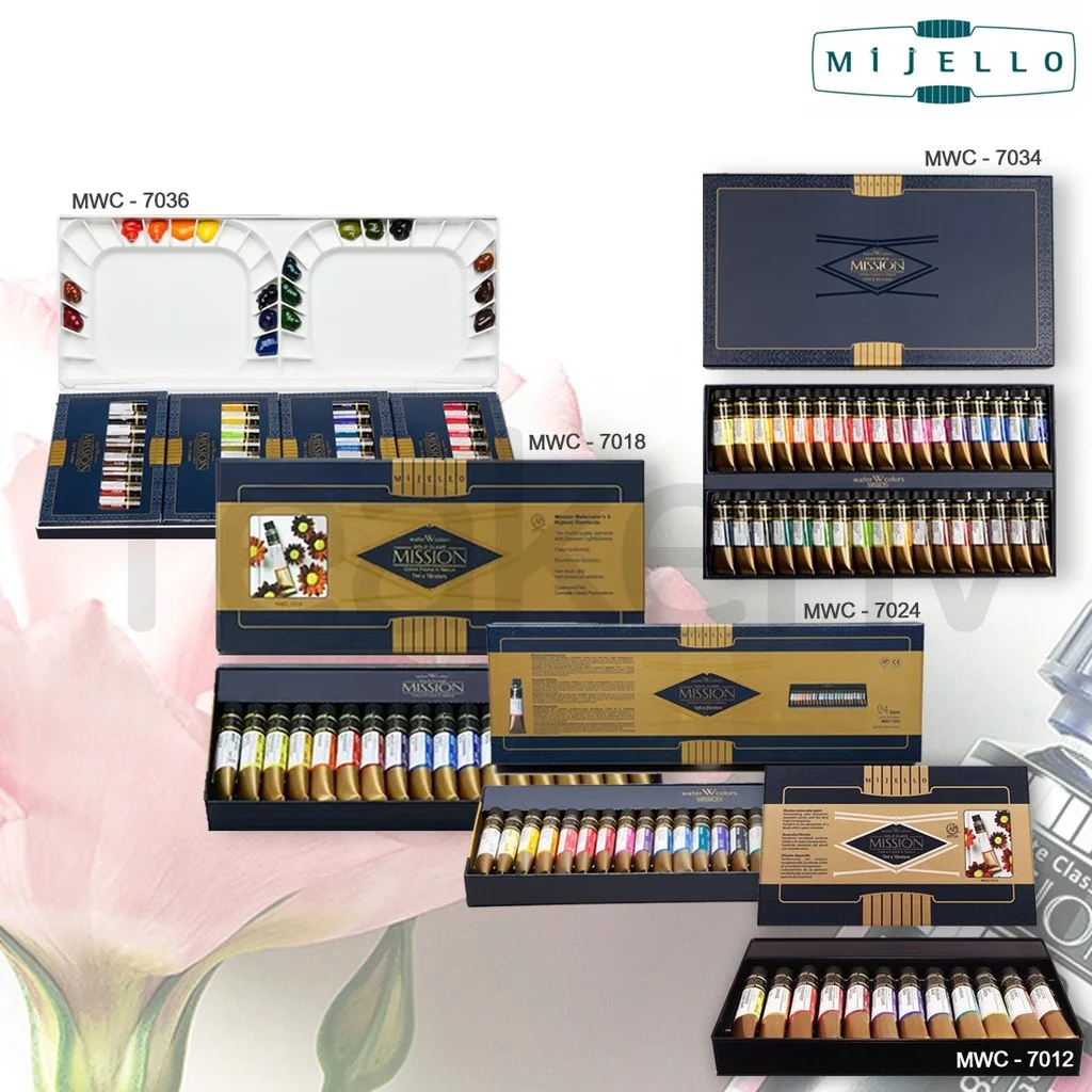 Mijello Misson Gold 36/34/24/12 Pigmento Ad Acquerello A Colori Per Principianti Artista Disegno Pennello Ad Acquerello Forniture Artistiche Aquarelle