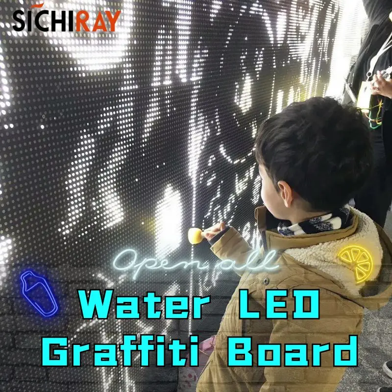 Water Led Graffiti Board Mall Interactive Children Outdoor Custom Creative Decoration Water Led Graffiti Interactive Wall
