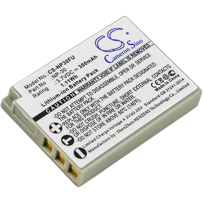 Cameron Sino Batteria Per Np-30 Per Fujifilm Finepix F440, Finepix F440 Zoom, Finepix F450, Finepix F450 Zoom 300Mah