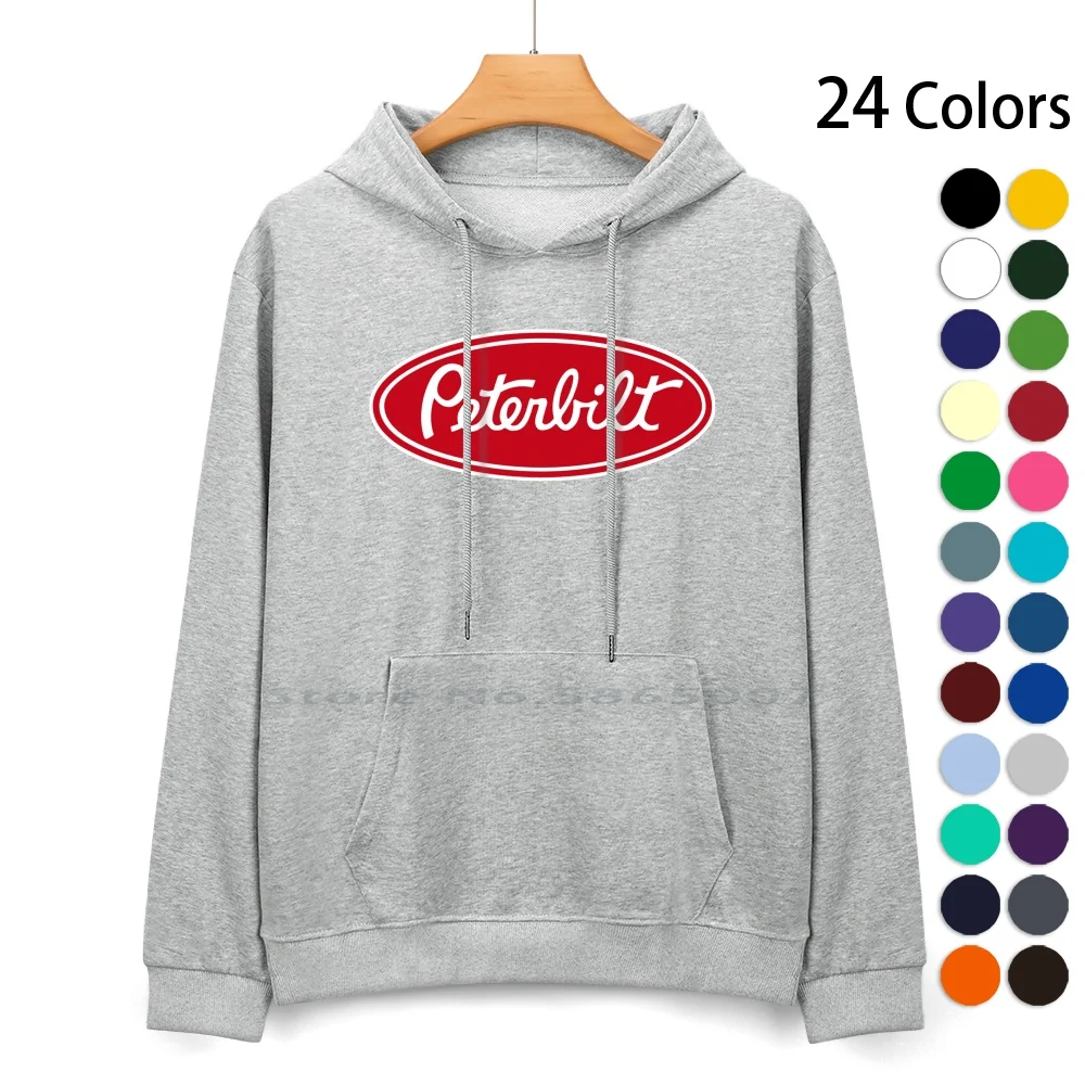 Peterbilt Trucks Sign Felpa Con Cappuccio In Puro Cotone Maglione 24 Colori Trucks Trucker Usa Peterbilt Kenworth Felpa Con Cappuccio 100% Cotone