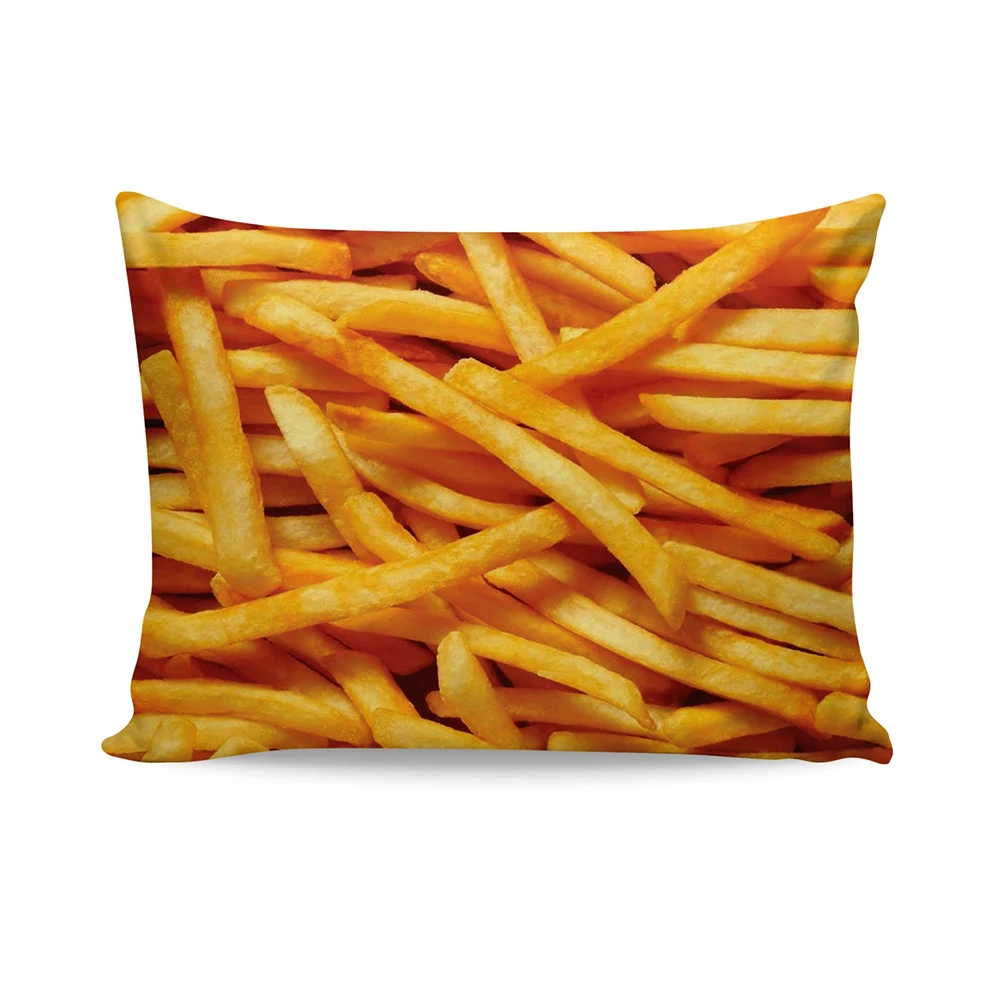 Patatine Fritte/Doritos Federa Stampata In 3D Federe Decorative In Poliestere Fodera Per Cuscino Cibo