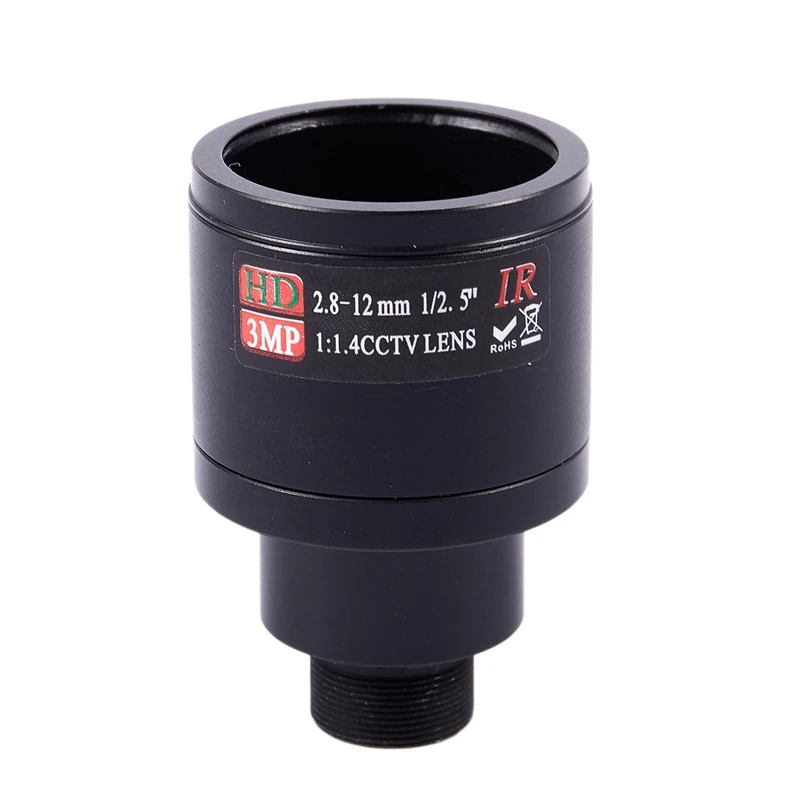Obiettivo Cctv Hd 3.0Mp M12 2.8-12Mm Obiettivo Varifocale Cctv Ir Hd, F1.4, Zoom Con Messa A Fuoco Manuale