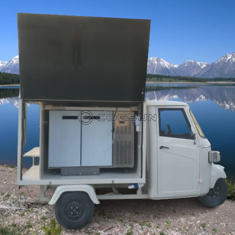 Piaggio Ape Food Truck Coffee Food Cart Mobile Beer Bar Nuovo Design White Food Cart Tuk Tuk Triciclo Elettrico Carrello Per Bevande In Vendita