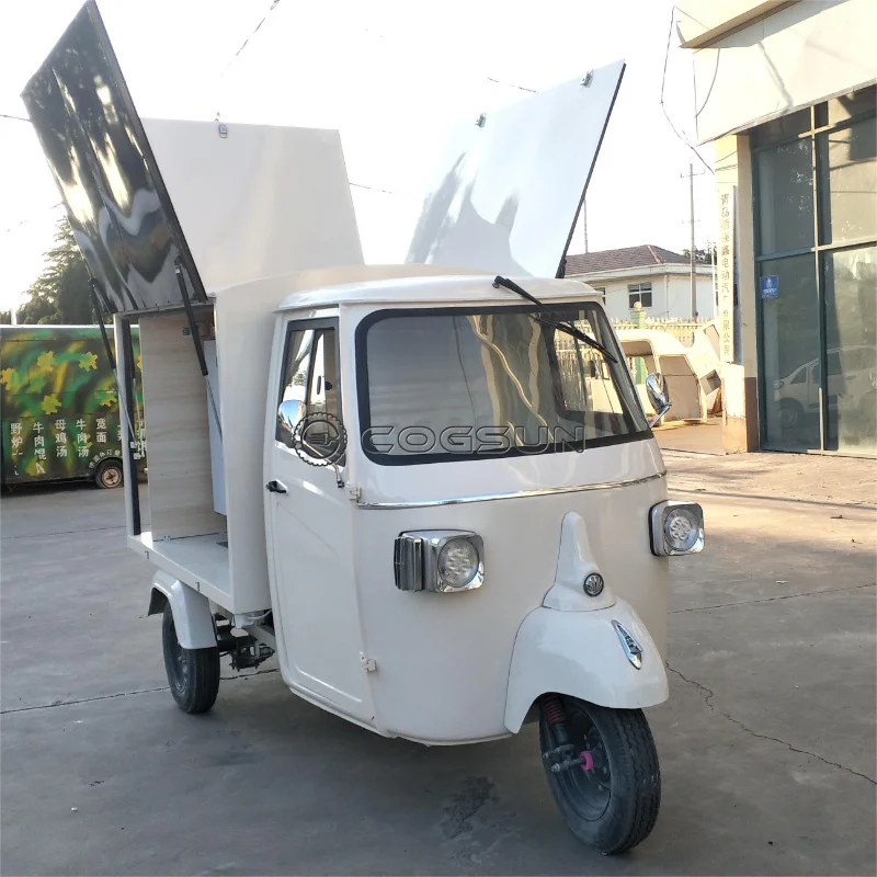 Triciclo Elettrico Personalizzato Per Alimenti All'Aperto Mobile Food Truck Beer Bar Snack Piaggio Ape Truck Kitchen Catering Van In Vendita