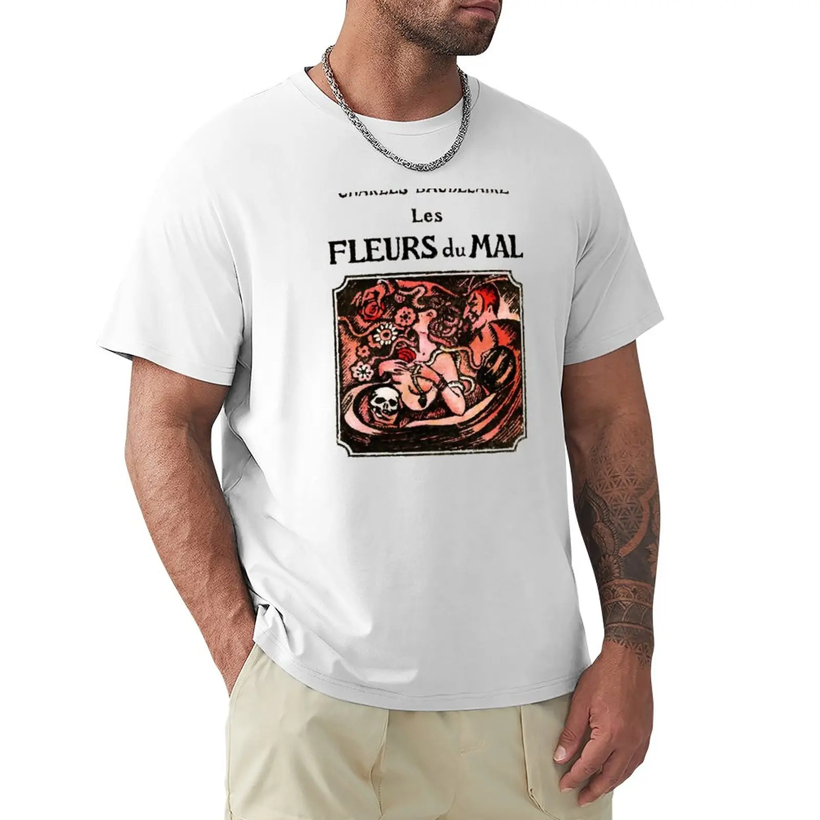 I Fiori Del Male/Les Fleurs Du Mal Di Charles Baudelaire T-Shirt Cat Shirts T-Shirt Da Uomo