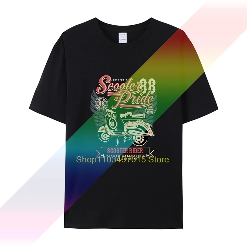 T-Shirt Scooter Mens Pride Funny Mod Vespa Bike Logo Top
