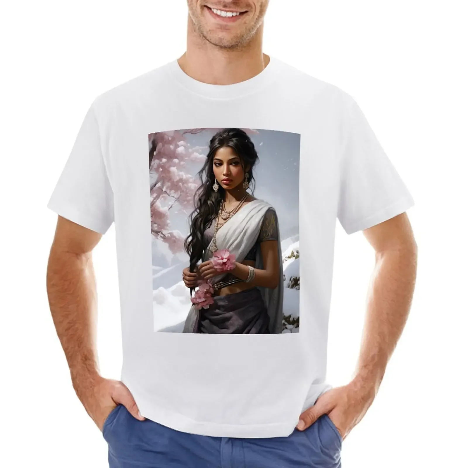 T-Shirt Silver Saree Serenity Blanks Camicetta Doganale Magliette Carine Magliette Aderenti Per Uomo