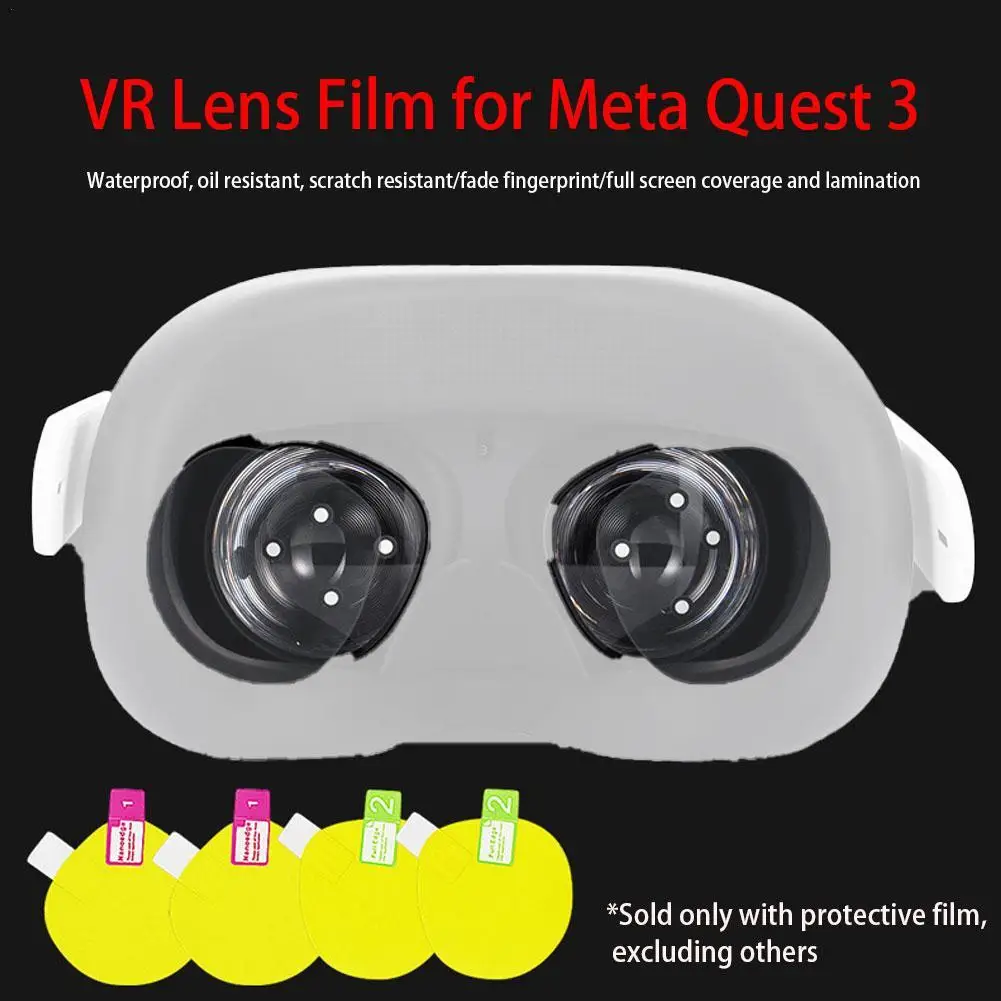 4Pcs Vr Lens Film Per Meta Quest 3 Lens Protector Anti-Scratch Vr Headset Helmet Lens Film Accessori 2024