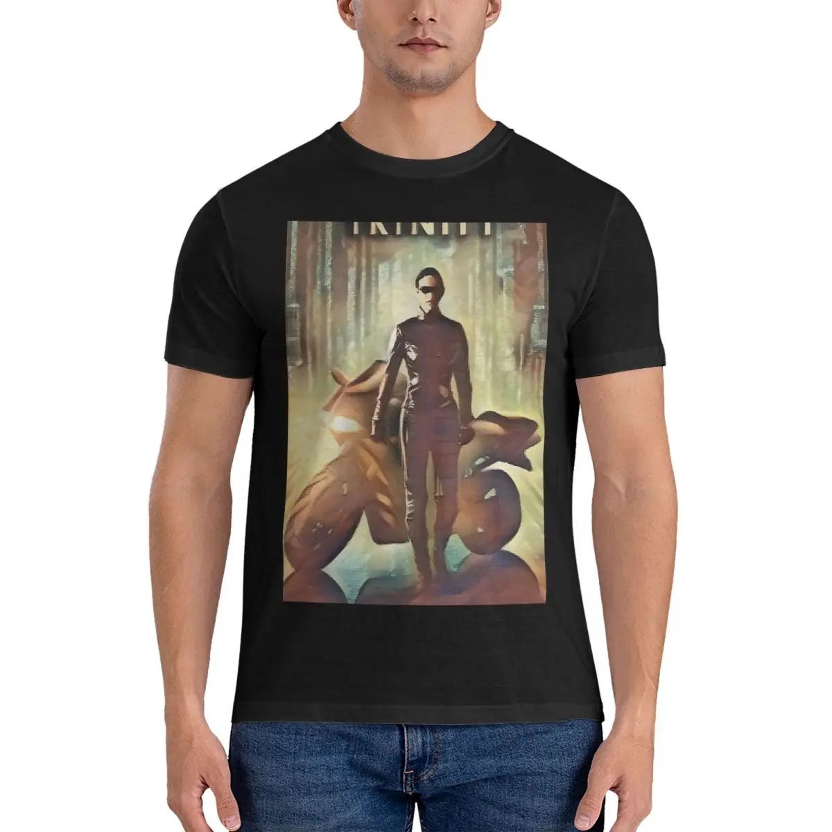 Hipster The Matrix Trinity - The Matrix Trinity E Neo - The Matrix Trinity Costumes T-Shirt Uomo Girocollo Puro Cotone