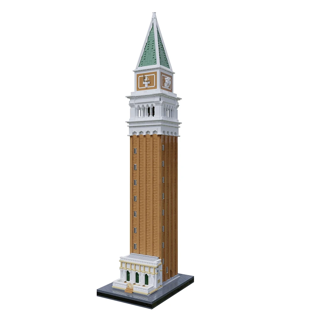 Buildmoc Retro Bell Tower Chryslered New York Building Blocks Saint Mark Campanile Architecture Series Town Bricks Toy
