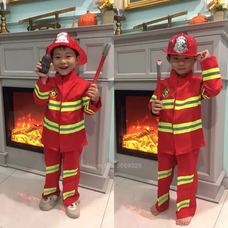 Pompiere Sam Kids Halloween Christmas Costumi Cosplay Per Ragazze Boy Carnival Party Fancy Suit Kids Firefighter Uniform Game Wear