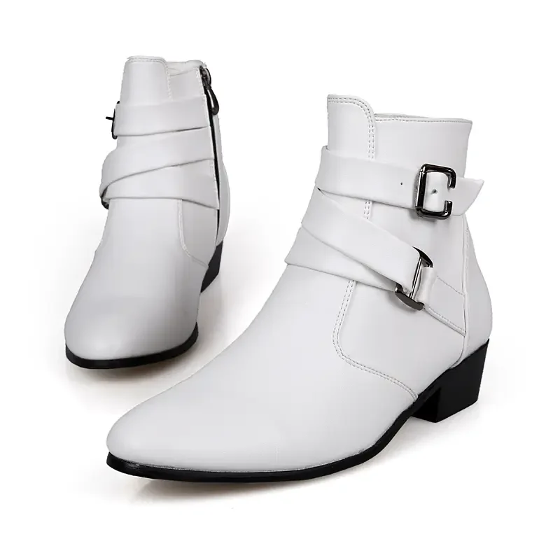 Big Size 39-47 Fashion Leather Shoes Luxus Elegant High-Top Doc Martens Boots For Men Casual Platform Driving Boy Spedizione Gratuita