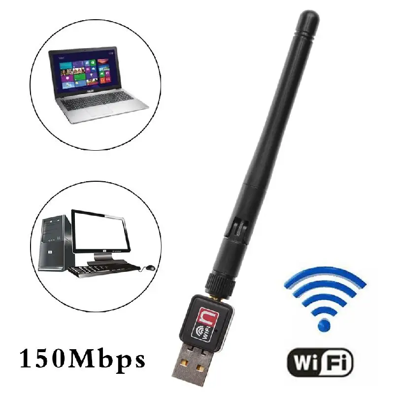 802.11N/G/B Rete Lan Scheda 150 Mbps Usb Wifi Wireless Adapter Con Antenna