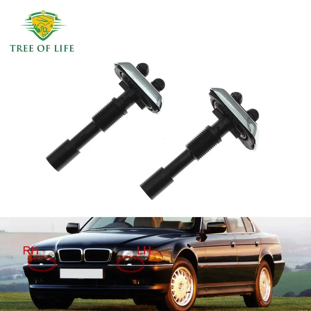 Per Bmw E38 7 Series 725 728 730 735 740 750 1994-2001 Nuovo Faro Anteriore Rondella Ugello Faro Getto D'Acqua Spray Chroming E Nero