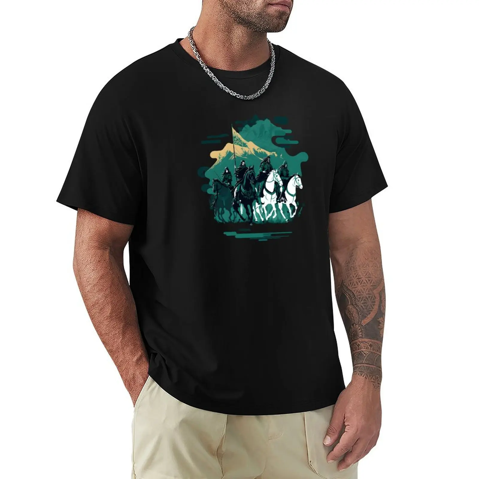 The Rohan Cavalleria-Riders-T-Shirt Fantasia T-Shirt Manica Corta Animal Prinfor Boys Designer T Shirt Uomo