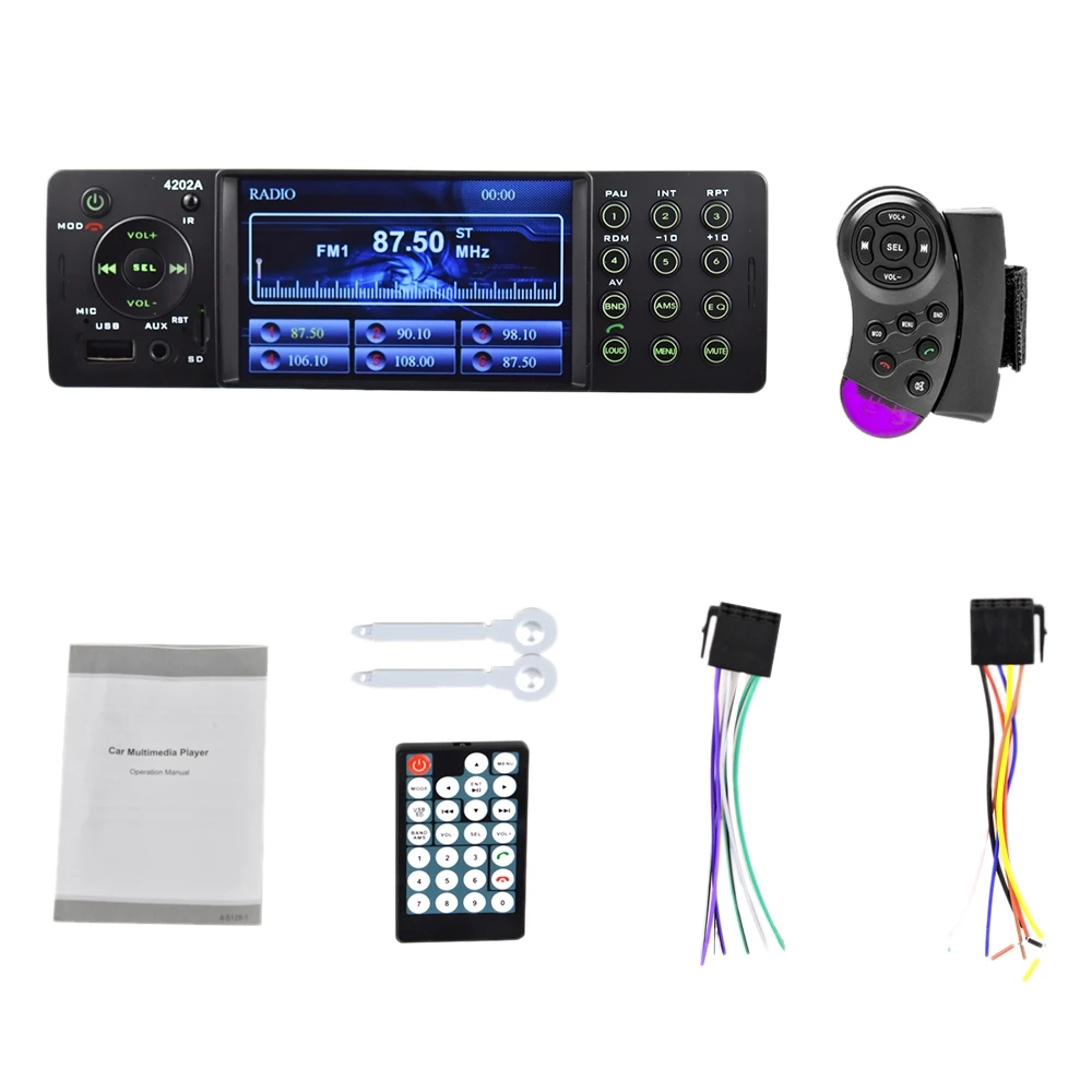 4 Pollici Car Embedded Head Unit Single Din Automatic Radio Bluetooth Autoradio Usb Sd Ricevitore Fm Ausiliario Vivavoce