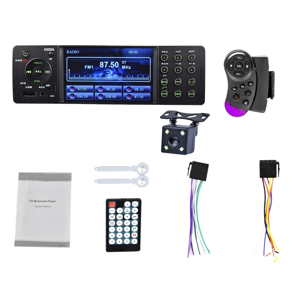 4 Pollici Car Embedded Head Unit Single Din Automatic Radio Bluetooth Autoradio Usb Sd Ricevitore Fm Ausiliario Vivavoce