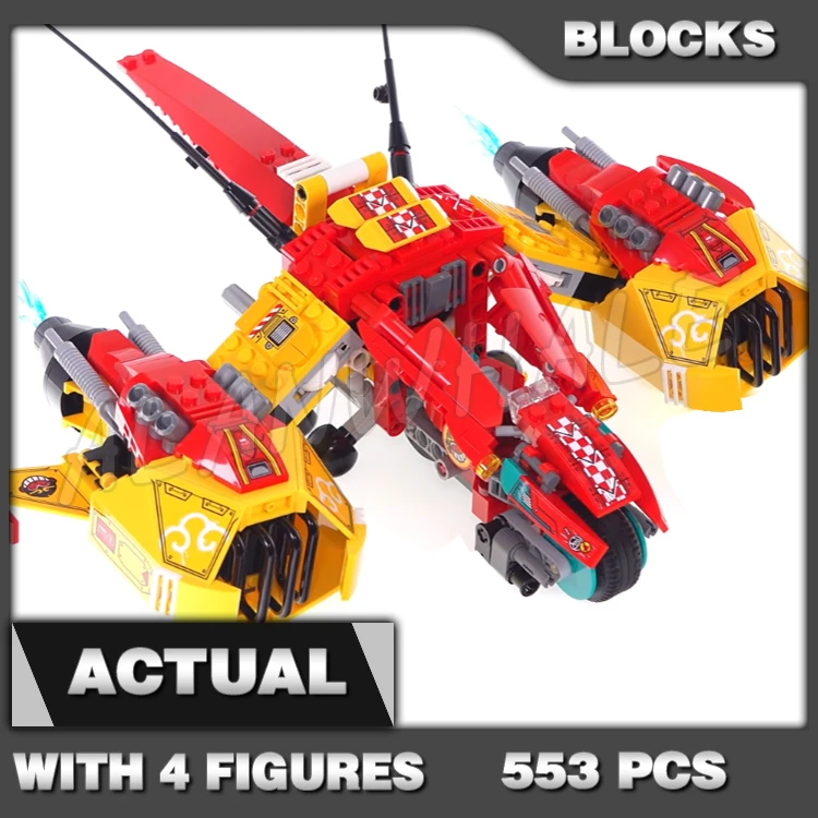 553Pcs Monkie Kid Cloud Jet Plane Aircraft Twin Fire Pack Speed Bike Red Son 11541 Building Blocks Ragazzi Compatibili Con Il Modello