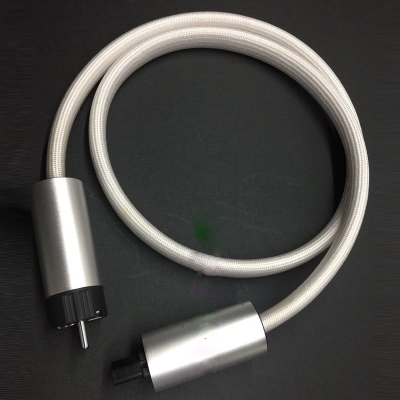 Hifi Hif-End Argento Master Flusso Cavo Di Alimentazione Eu/Us Versione Ac Cavo Di Alimentazione Con Ue/Usa Spina Connettore Di Alimentazione