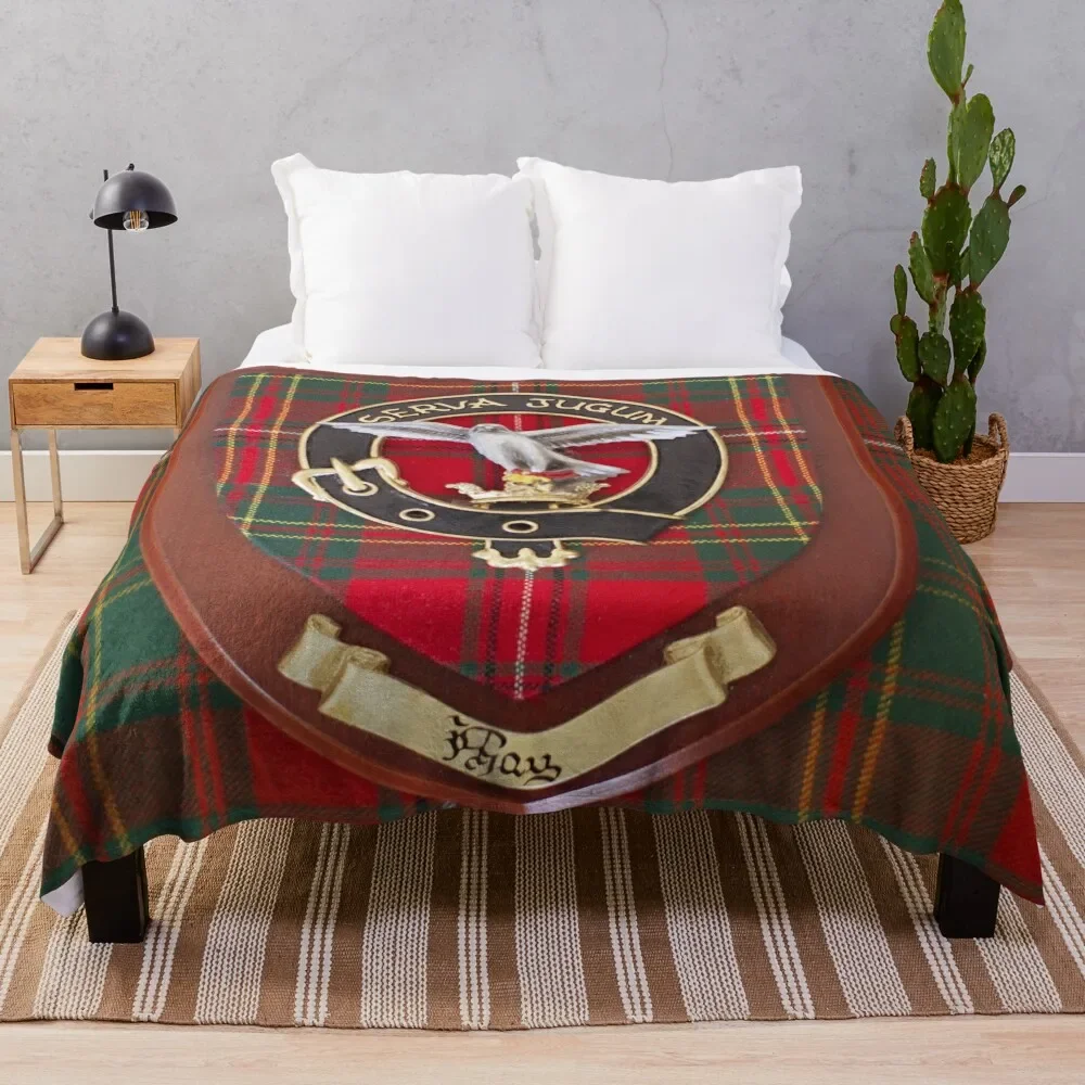 Real Clan Hay Crest On Kilt - Ancient Hay Tartan Throw Coperta Retros Morbidi Letti Decorativi Copriletto Coperte
