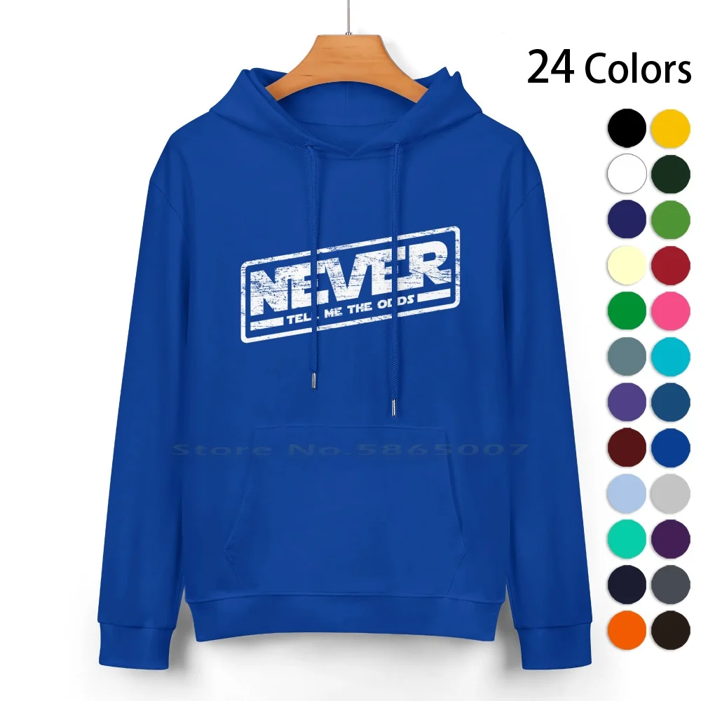 Never Tell Me The Forces (Look Invecchiato) Maglione Con Cappuccio In Puro Cotone 24 Colori Asteroids R2 C3P0 C3Po Chewie Fantascienza