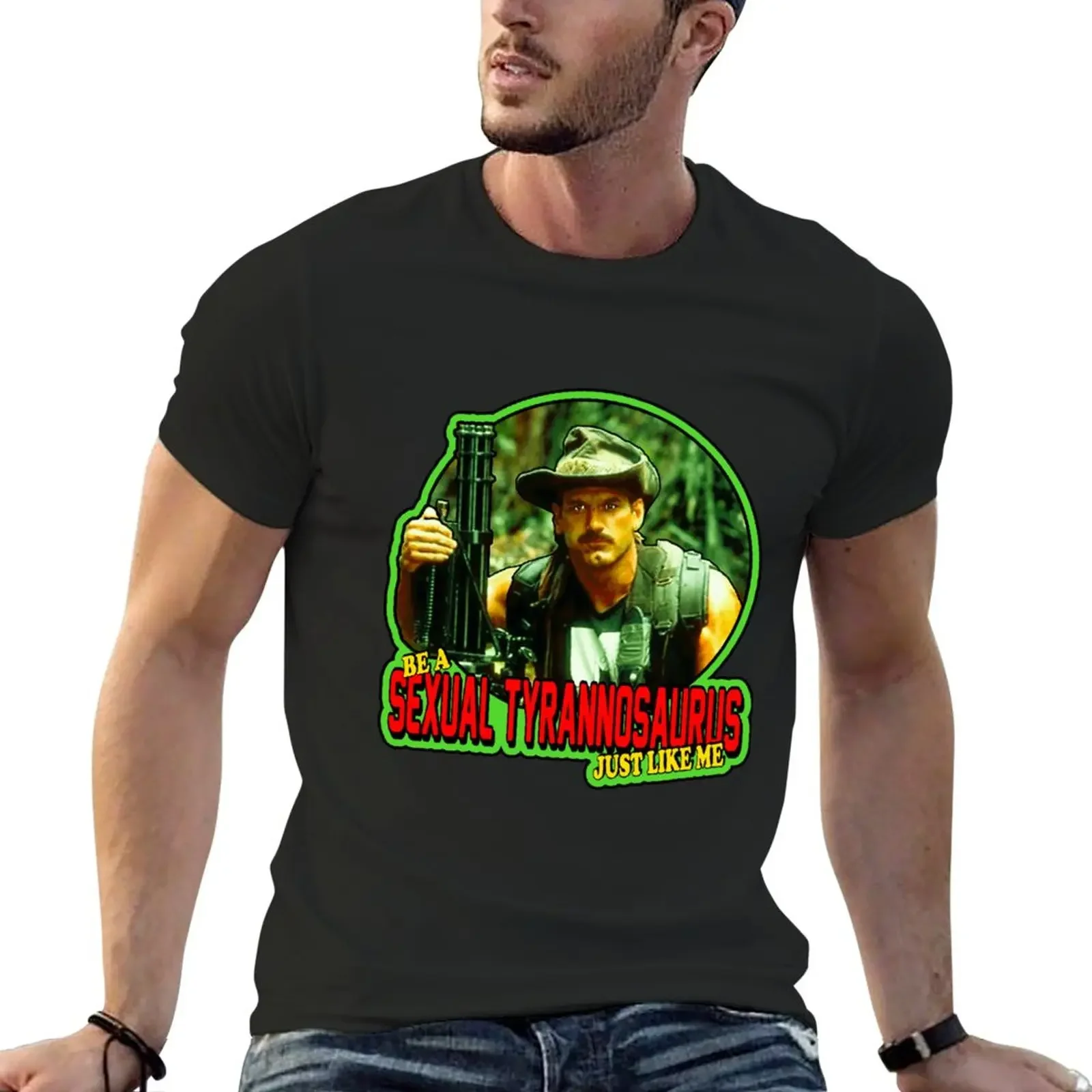 80'S Classic Blain Cooper Sexual Tyrannosaurus Sticker T-Shirt Blanks Anime T-Shirt Uomo