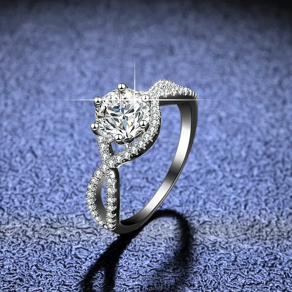 Luxury Pt950 Platinum Proposition Ring Real High Clarity D Color Diamond Moissanite Rings Wedding Band Jewelry For Women