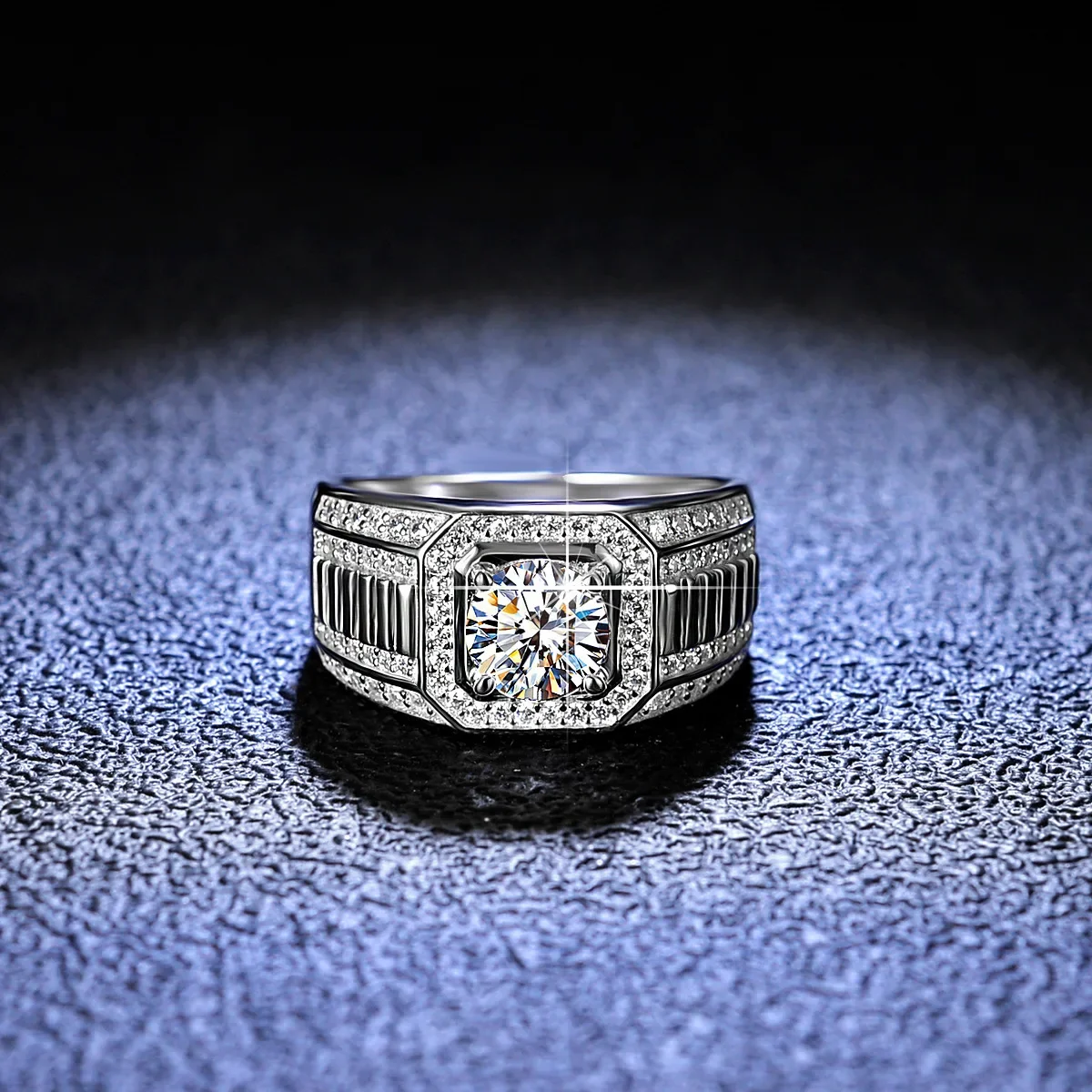 Anelli Da Uomo In Oro Bianco 18 Carati Eterni Di Lusso Da Uomo Con Lettere Gra Round Luxury 1 Carat Vvs D Color Diamond Moissanite Fedi Nuziali