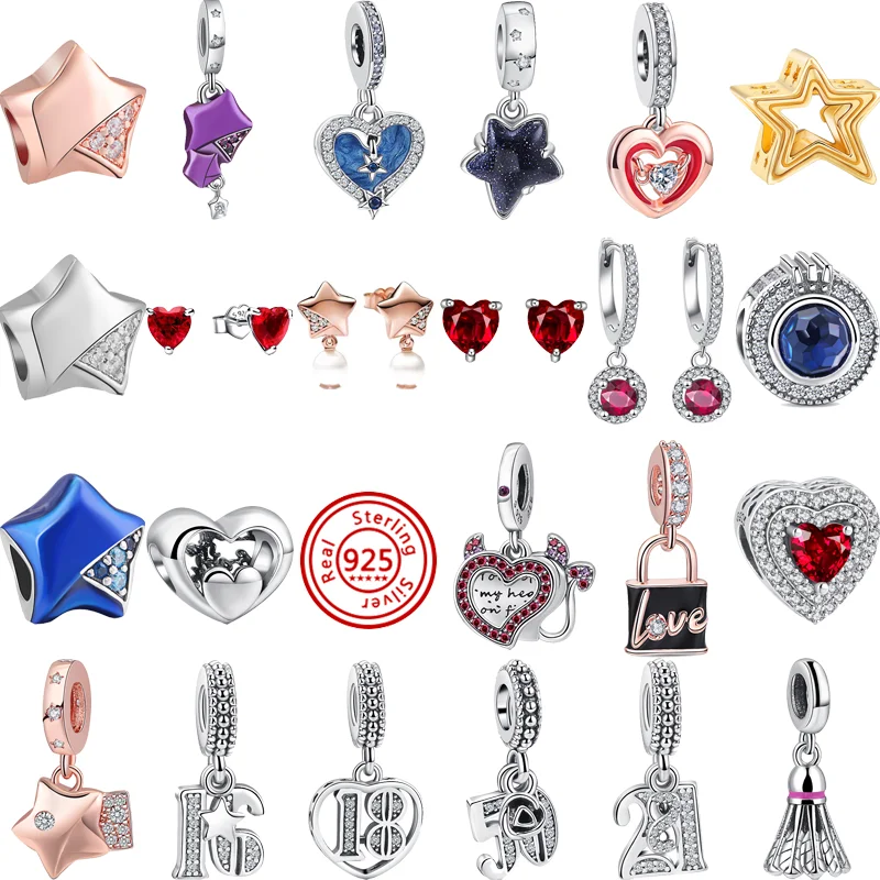 2023 New Clips Charm 925 Sterling Silver Zircone Love Tiny Spot Bead Ear Studs Fit Original Pandora Bracciale Regalo Di Gioielli Da Donna