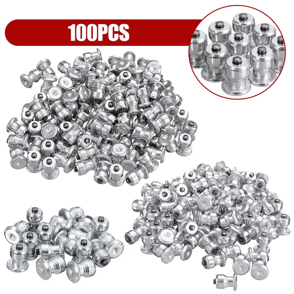 100Pcs Car Motorcycle Snow Spikes Wheel Tire Snow Chains Viti A Bottone Silver Decor Winter Wheel Lugs Tire Stud Viti Accessori