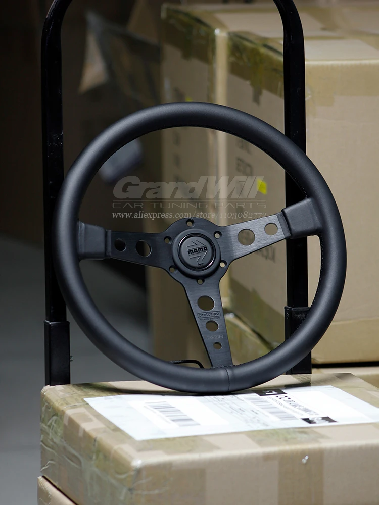 Volante Sportivo In Pelle Universale Da 350Mm 14 'Momo Prototipo P5 Black Edition